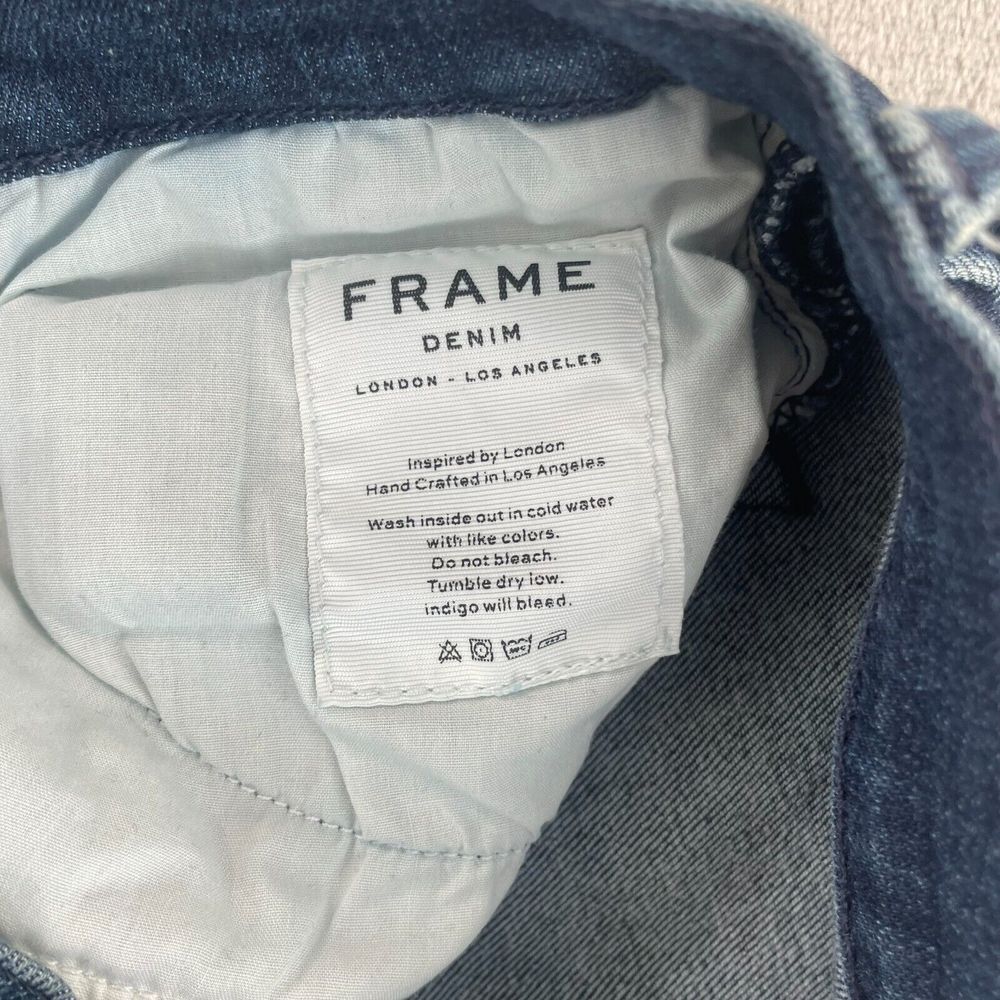 FRAME DENIM Le‎ High Straight Jeans Women 25 in Elaine Split Frayed Hem Designer - Picture 3 of 13